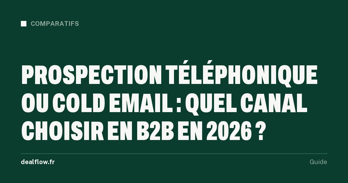 Prospection téléphonique ou cold email : quel canal choisir en B2B en 2026 ?