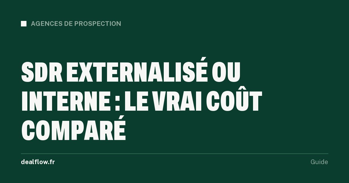 SDR externalisé ou SDR en interne : le vrai coût comparé (recrutement, montée en compétence, turnover)